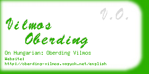 vilmos oberding business card